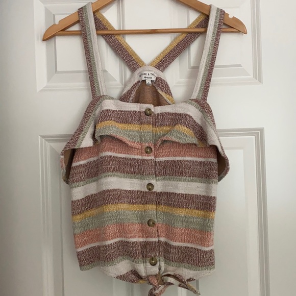 Madewell texture and thread button front top L - Picture 1 of 4